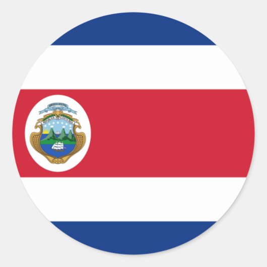 Costa-Rica-Flagge, Flagge Costa Ricas Runder Aufkleber (Vorderseite)
