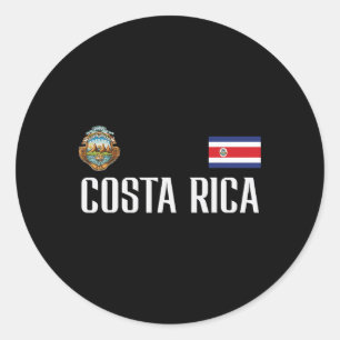Costa Rica Flagge Fußball Fan Männer Frauen Kinder Runder Aufkleber