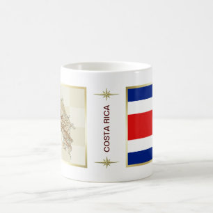 Costa Rica Flagge + Karte Tasse