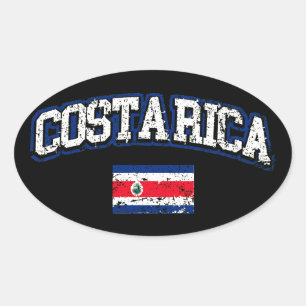 Costa Rica-Flagge Ovaler Aufkleber