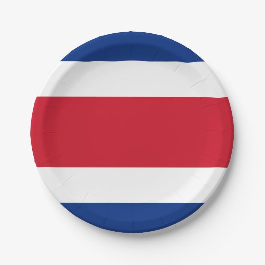 Costa Rica-Flagge Pappteller (Vorderseite)