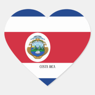 Costa Rica-Flagge Prächtig Patriotisch Herz-Aufkleber