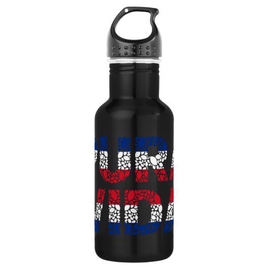 Costa Rica-Flagge Pura Vida Edelstahlflasche (Vorderseite)