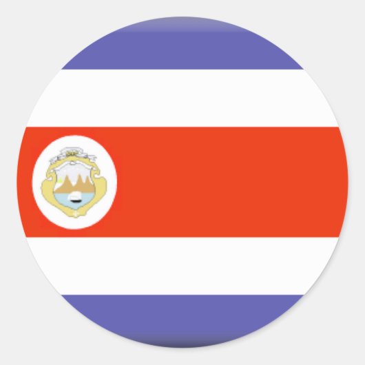 Costa Rica-Flagge Runder Aufkleber (Vorderseite)