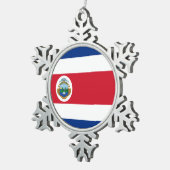 Costa-Rica-Flagge Schneeflocken Zinn-Ornament (Rechts)
