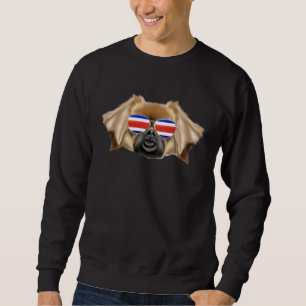 Costa Rica Flagge Tibet Spaniel Hund Tico Tasche Sweatshirt