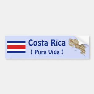 Costa Rica Flagge und Karten-Autoaufkleber Autoaufkleber