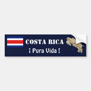 Costa Rica Flagge und Karten-Autoaufkleber Autoaufkleber
