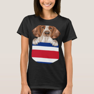 Costa Rica Flagge Welsh Springer Spaniel Hund in P T-Shirt