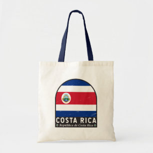 Costa Rica Flaggen-Emblem im Vintage-Look Tragetasche