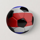Costa Rica-Flaggen-Fußball Button (Vorderseite)