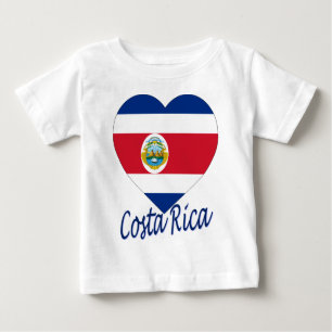 Costa Rica-Flaggen-Herz Baby T-shirt