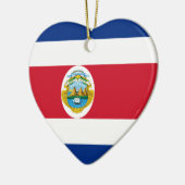 Costa Rica-Flaggen-Herz Keramik Ornament (Links)