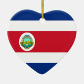 Costa Rica-Flaggen-Herz-Verzierung Keramik Ornament (Vorne)