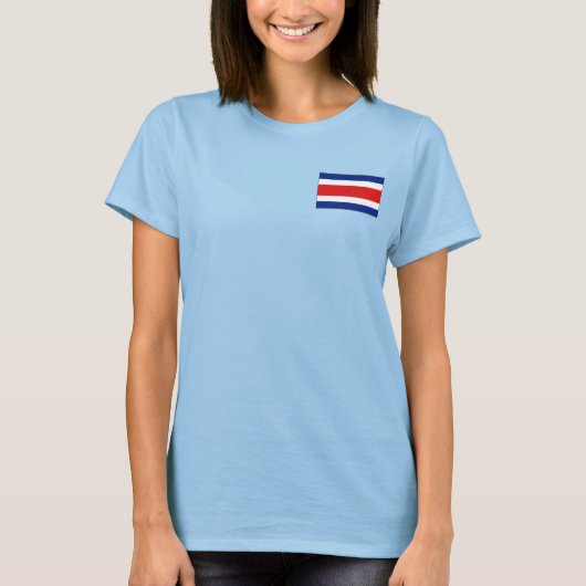 Costa Rica Flaggen und T - Shirt Karte (Vorderseite)