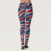 Costa Rica Flaggenmuster Leggings (Rückseite)