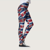 Costa Rica Flaggenmuster Leggings (Rechts)