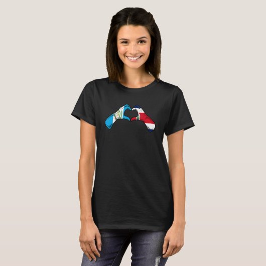 Costa Rica Guatemala Flag Costa Rican Guatemalan H T-Shirt (Vorne ganz)