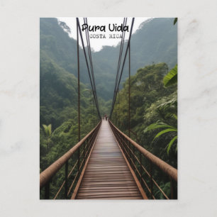 Costa Rica Hängebrücke, Pura Vida Postkarte