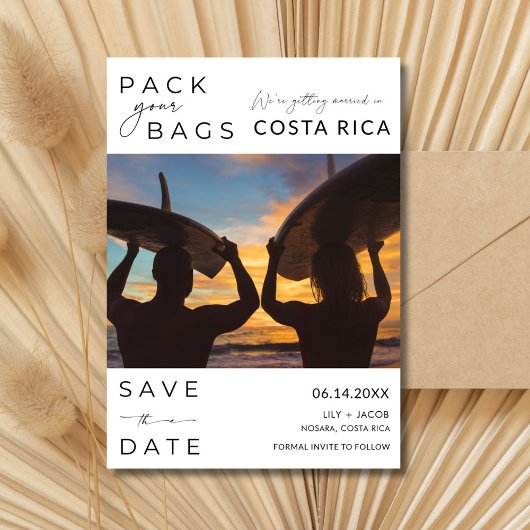 Costa Rica Hochzeit in Urlaubsort Foto Save The Date
