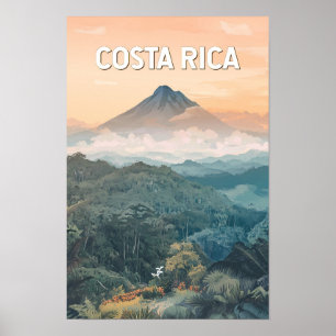 Costa Rica Illustration Reise Kunst Vintage Poster