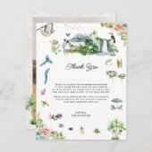 Costa Rica | Illustrierte Hochzeit Vielen Dank Dankeskarte (Vorne/Hinten)