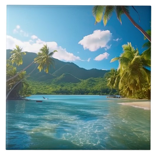 Costa Rica Inselparadies Fliese (Vorderseite)