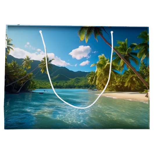 Costa Rica Island Paradise Große Geschenktüte (Rückseite)