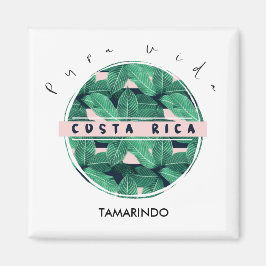 Costa Rica Jungle Leaf Pura Vida Souvenir Magnet