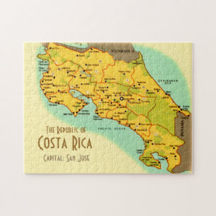 Costa Rica Karte 11x14 Puzzle