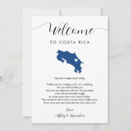 Costa Rica Karte Hochzeitsszenario Begrüßungsschre
