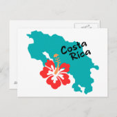 Costa Rica Karte mit Hibiskus (Vorne/Hinten)