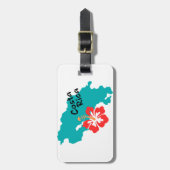 Costa Rica Karte mit Hibiskus Gepäckanhänger (Vorderseite vertikal)