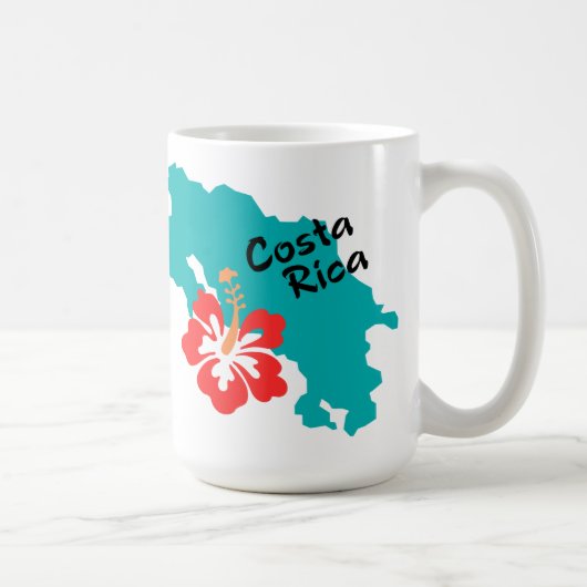 Costa Rica Karte mit Hibiskus Kaffeetasse (Rechts)
