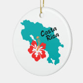Costa Rica Karte mit Hibiskus Keramik Ornament (Links)