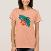Costa Rica Karte mit Hibiskus T-Shirt (Vorderseite)