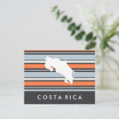 Costa Rica Karte: Moderne Streifen Postkarte (Stehend Vorderseite)