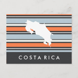 Costa Rica Karte: Moderne Streifen Postkarte