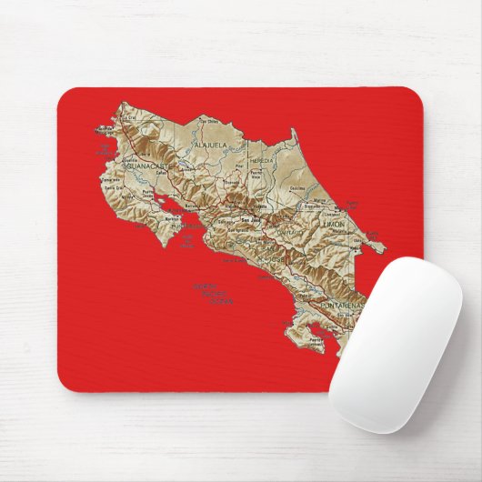 Costa Rica Karte Mousepad (Mit Mouse)