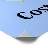 Costa Rica Karte Poster Print (Ecke)