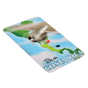 Costa Rica Karte Vintage-Reiseplakat Magnet