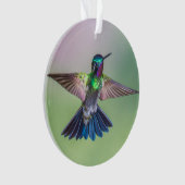 Costa Rica Lila, Green & Blue Flying Hummingbird Ornament (Vorderseite)