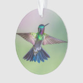 Costa Rica Lila, Green & Blue Flying Hummingbird Ornament (Vorderseite)