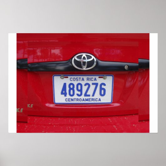Costa Rica Lizenzplatte Poster (Vorne)