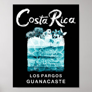 Costa Rica Los Pargos Surfen Vintage Poster
