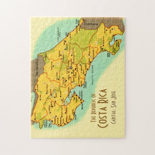 Costa Rica Map 11x14 Puzzle (Vertikal)