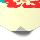 Costa Rica map art with hibiscus flower Poster (Ecke)