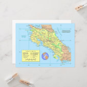 COSTA RICA Map Card Karte (Vorderseite/Rückseite Beispiel)