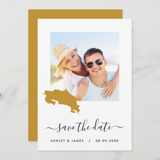 Costa Rica Map Foto Hochzeit Speichern Sie die Dat Save The Date (Vorne/Hinten)