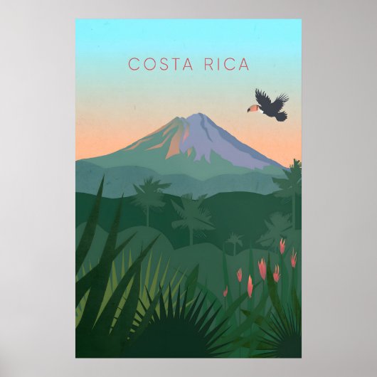 Costa Rica Minimal Reiseplakat Poster (Vorne)